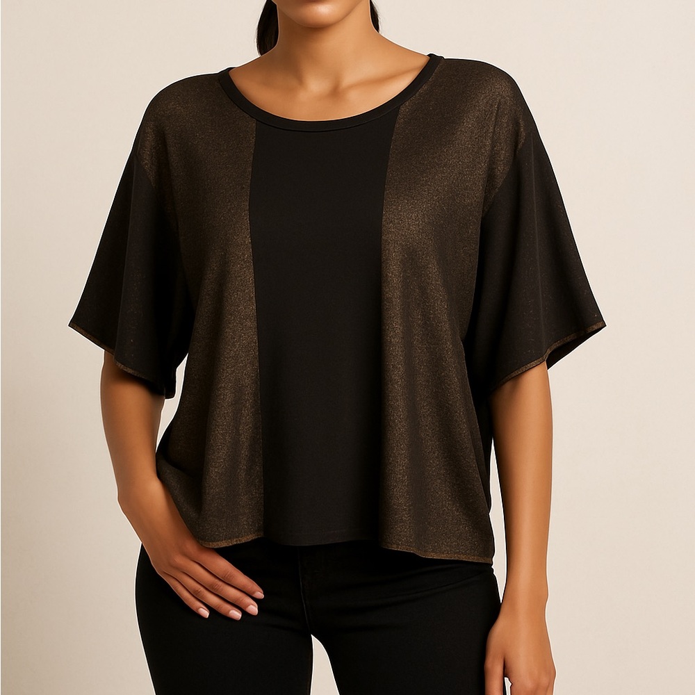 Marc by Marc Jacobs Black & Gold Boxy Glitter Top XS/S (Fits S/M)